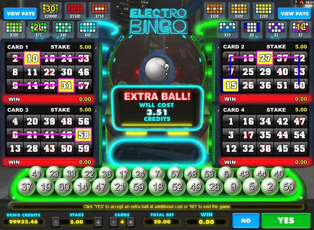 Slot Machine Electro Bingo Play Online For Free Playfortuna Free Canadian Slots