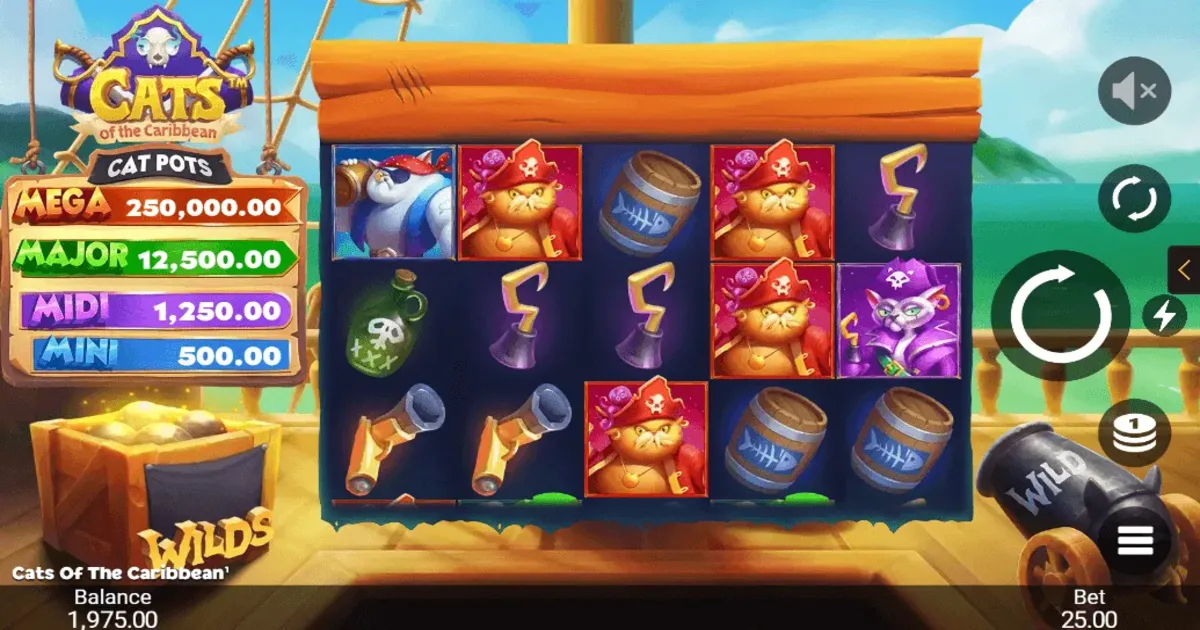 Play Slots Cats of the Caribbean™ for Real Money or for Fun with no