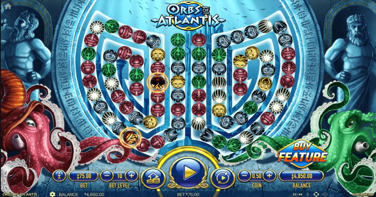 Slot Machine Orbs Of Atlantis Play Online For Free Playfortuna Free Slots